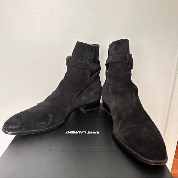 Saint Laurent Wyatt Jodhpur boots black suede size 41.5/8.5 - Picture 2 of 8